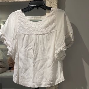 Loft white short sleeve blouse